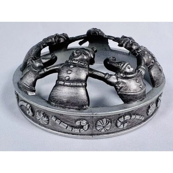 Yankee Candle Other - Preowned Decorative Yankee Candle Illuma Lid Jar Candle Toppers Snowmen ( Used)